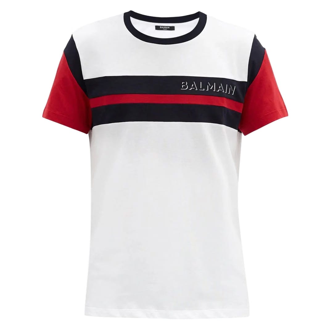 Balmain Striped T-Shirt 'White'