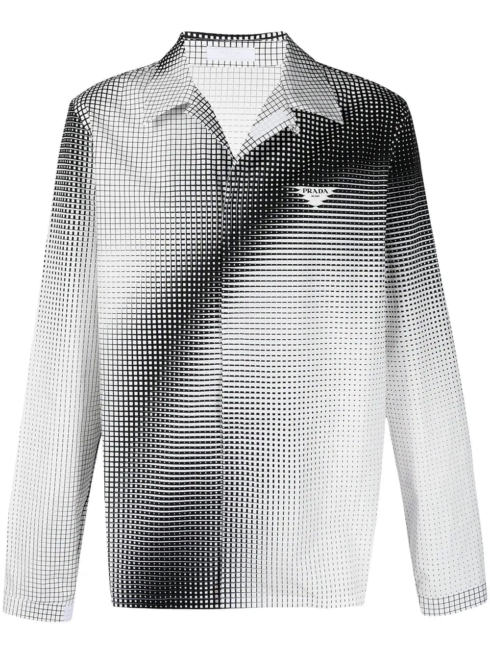 Prada Abstract Print Long-Sleeve Shirt 'White'