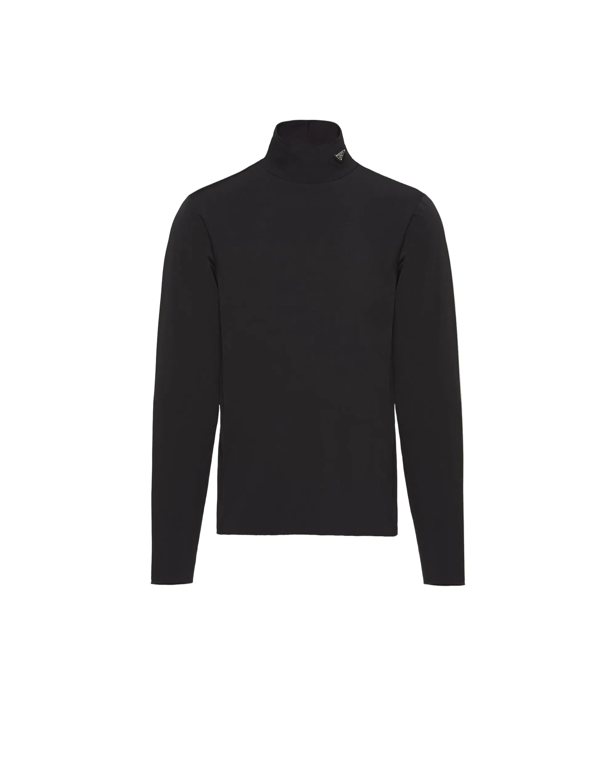 Prada Technical Jersey Mock Turtleneck 'Black'