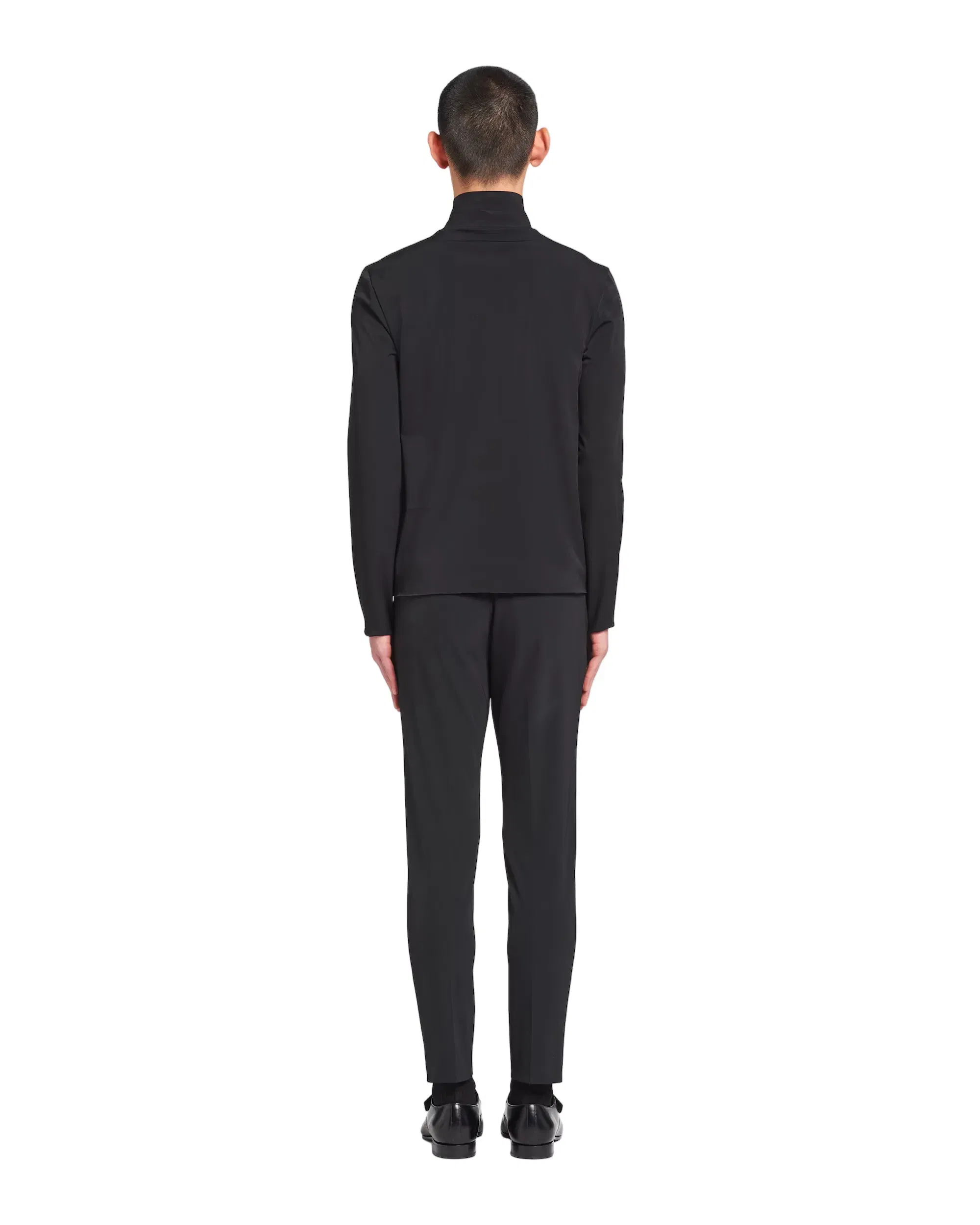 Prada Technical Jersey Mock Turtleneck 'Black'