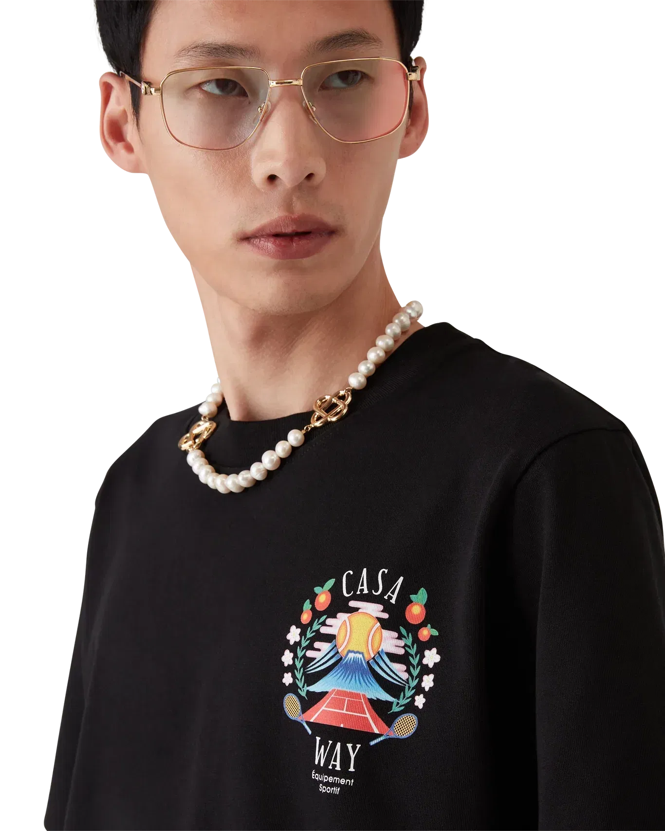 Casablanca Casa Way Mountain Printed Tee 'Black'