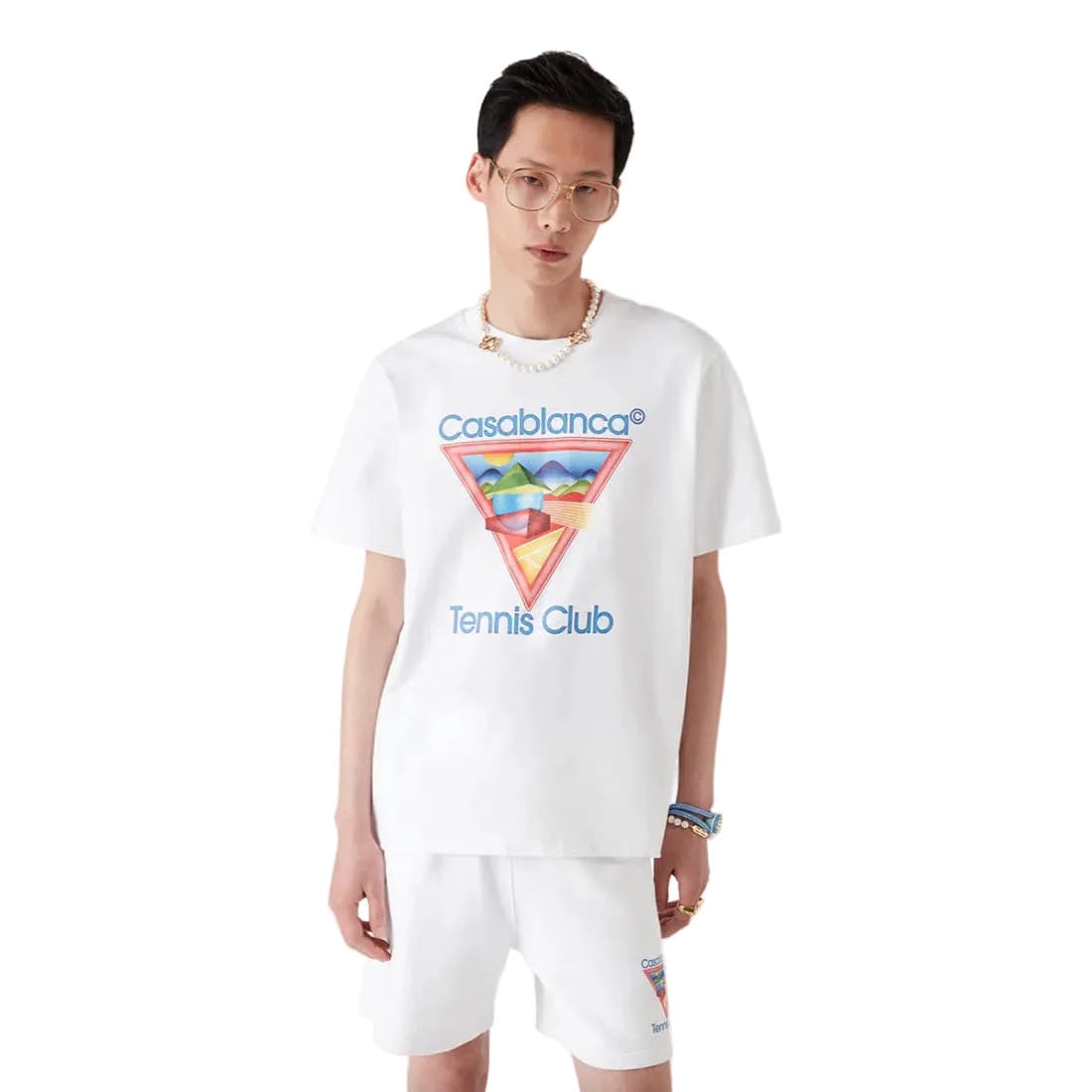 Casablanca Tennis Club Icon Printed Tee 'White'