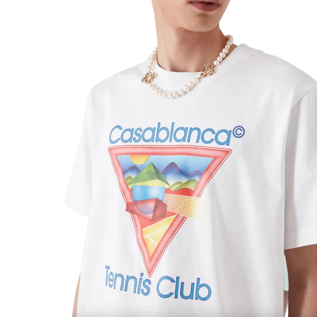 Casablanca Tennis Club Icon Printed Tee 'White'