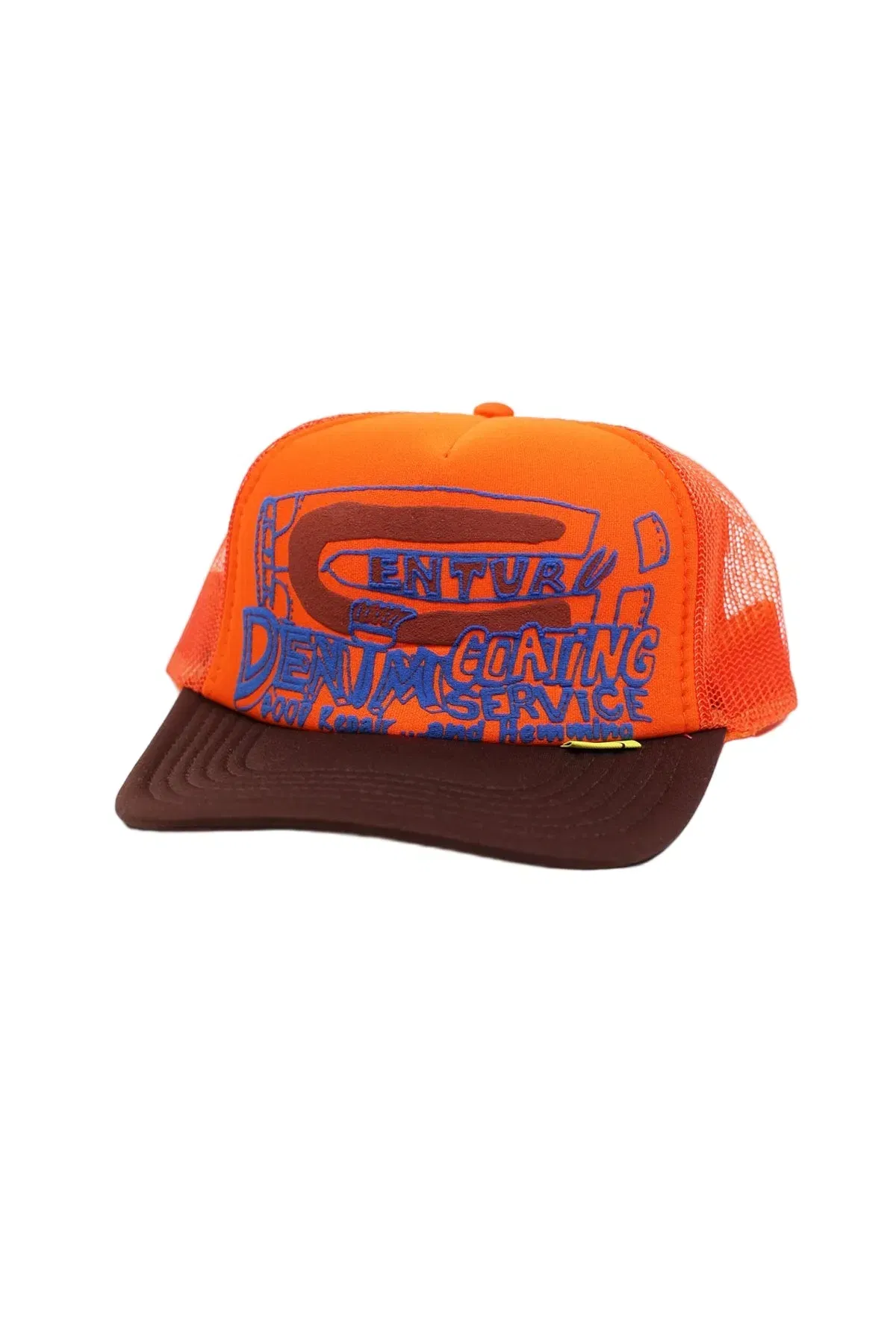 Kapital Century Denim Coating Service Trucker Cap 'Orange Brown'