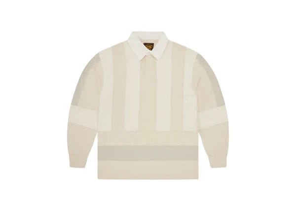 Corteiz Panel Stripez Rugby Shirt 'Cream'