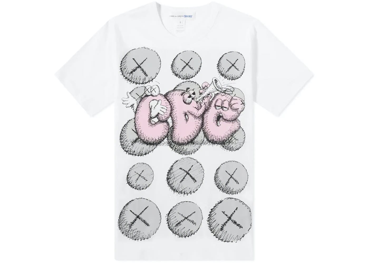 Kaws Comme Des Garcons X Kaws Tee 'White Pink Grey'