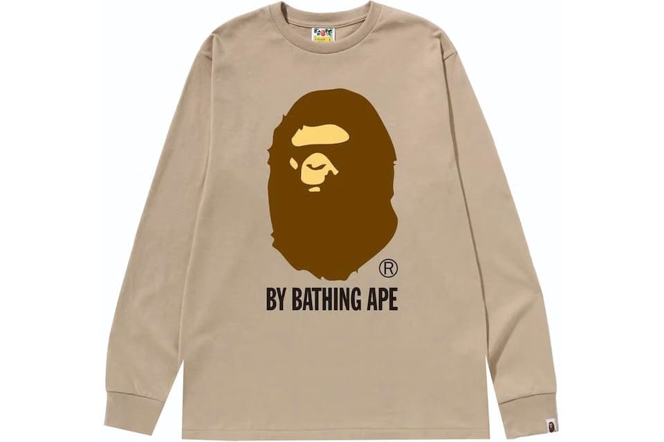 Bape By A Bathing Ape Long Sleeve Tee (SS22) 'Beige'
