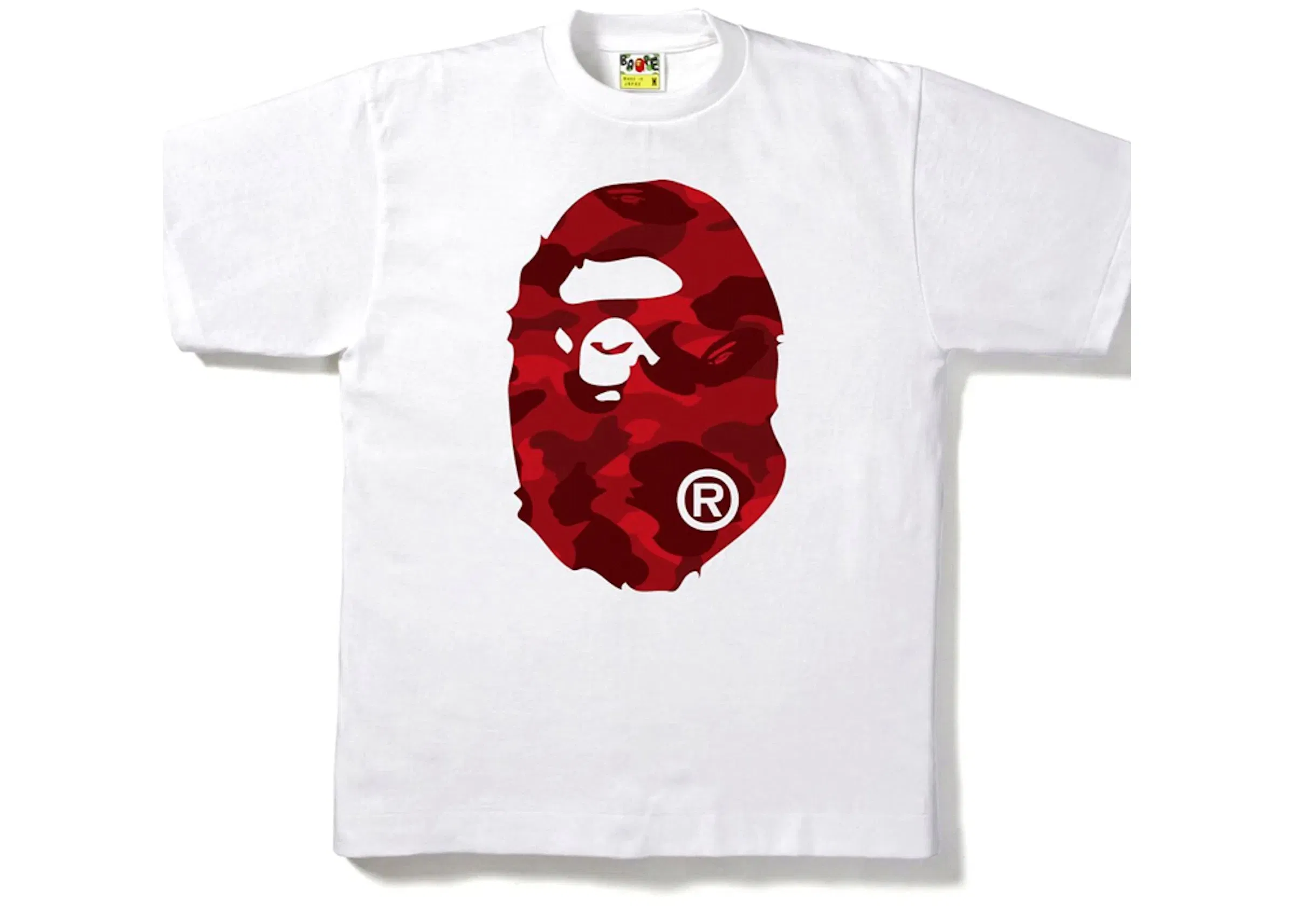 Bape Colour Camo Big Ape Head Tee 'White/Red'