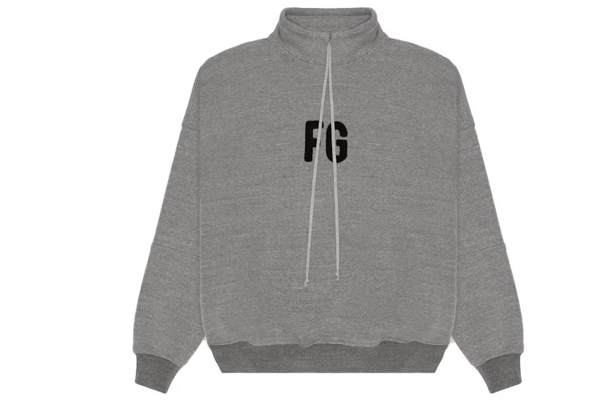 Fear Of God Mock Neck Pullover Sweatshirt 'Heather Grey'
