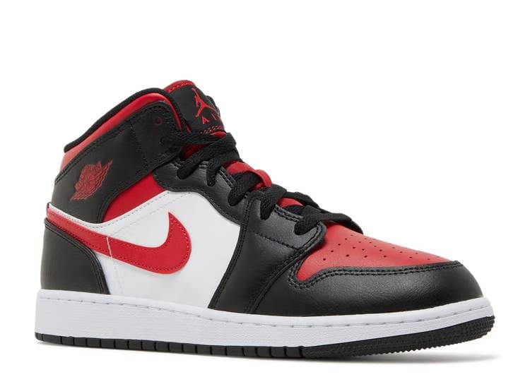Air Jordan 1 Mid 'Black White Red' (GS)
