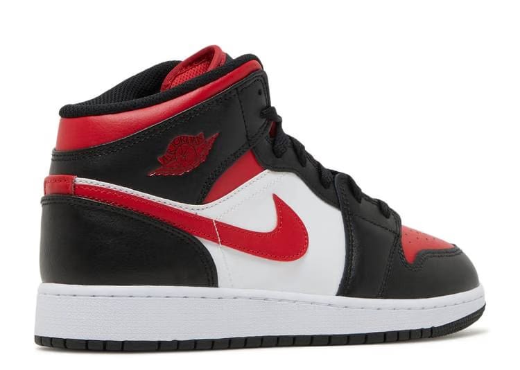 Air Jordan 1 Mid 'Black White Red' (GS)