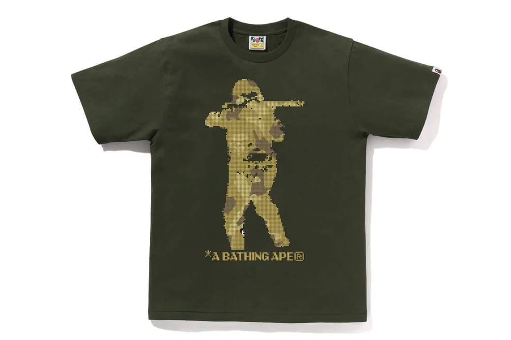 Bape Bitmap Soldier Tee 'Khaki'