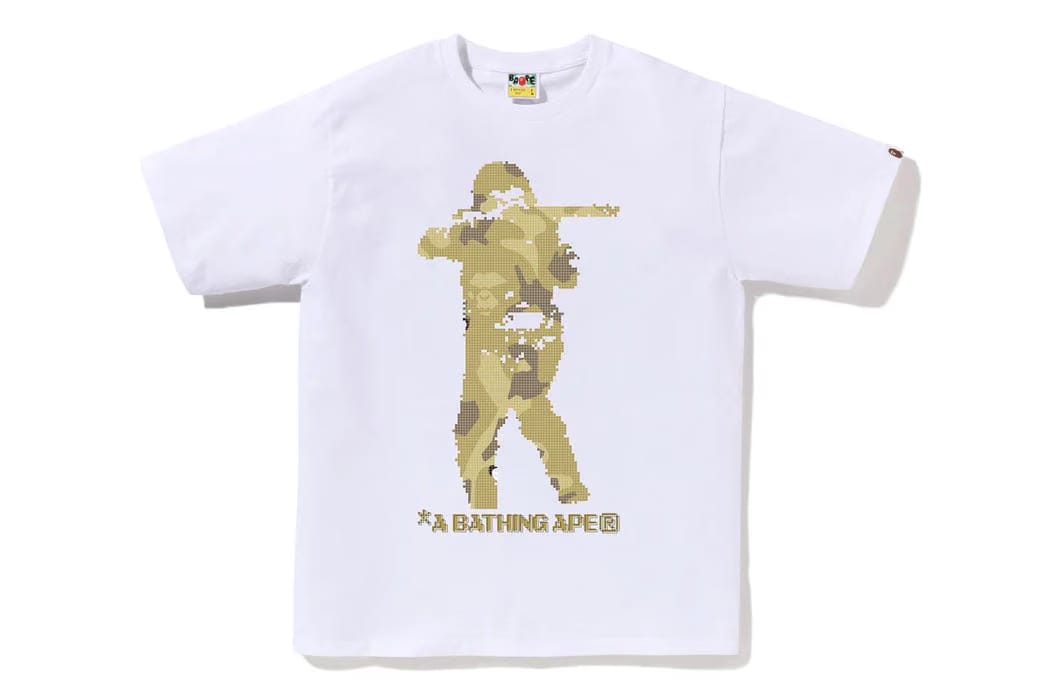 Bape Bitmap Soldier Tee 'White'