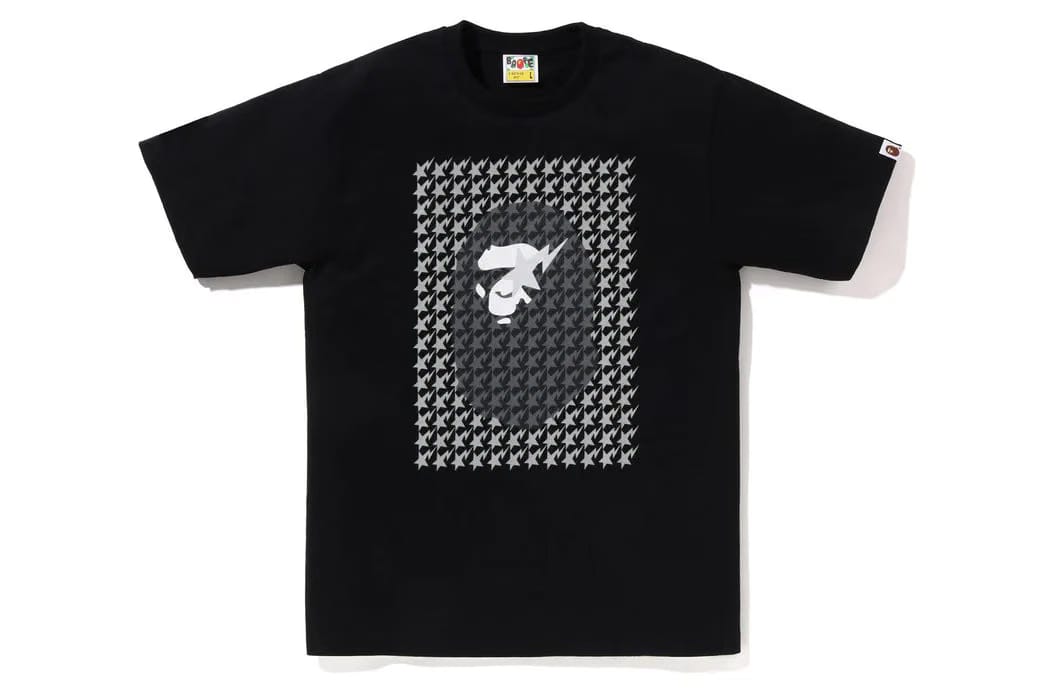 BAPE Sta Houndstooth Ape Head Tee 'Black'
