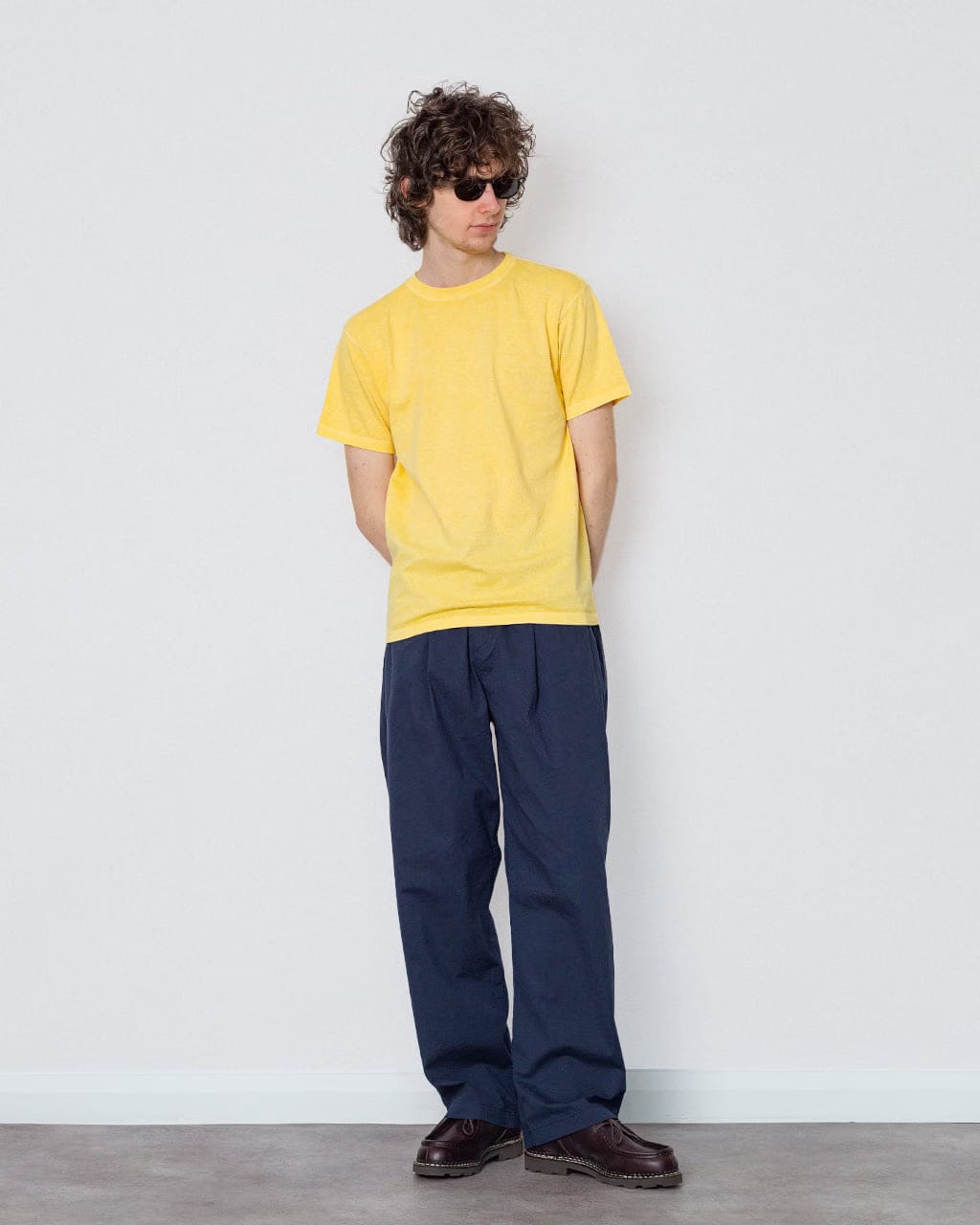 Folk Drawcord Loose Trouser - Navy Seersucker