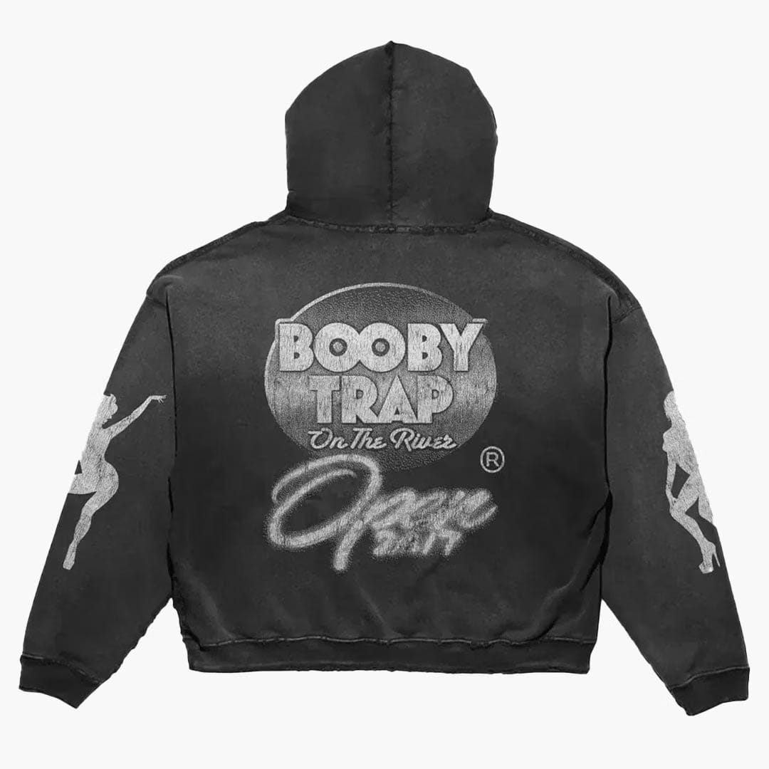 Triple Sevens Trap Logo Hoodie Washed Black