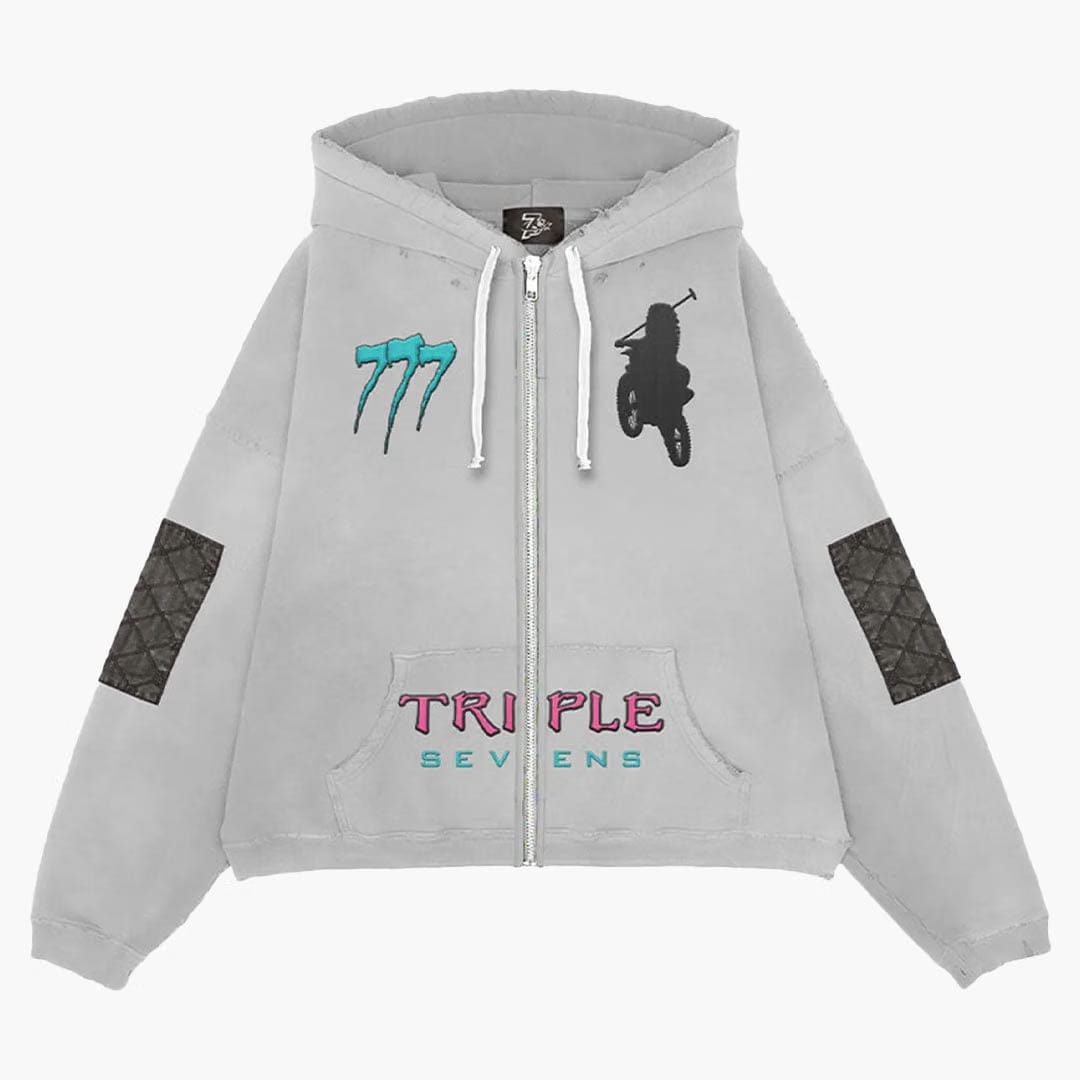 Triple Sevens Moto Vice Hoodie Grey
