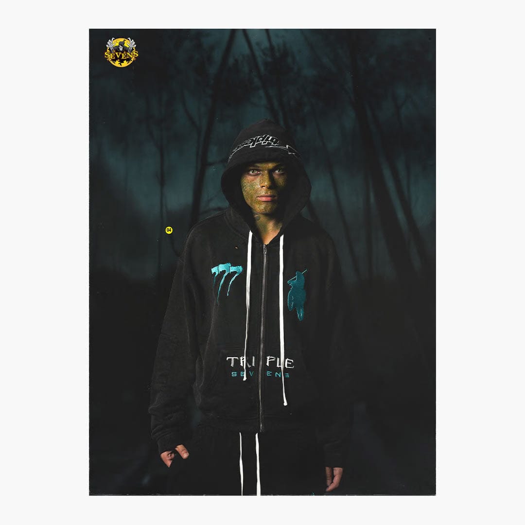 Triple Sevens Moto Black Hoodie