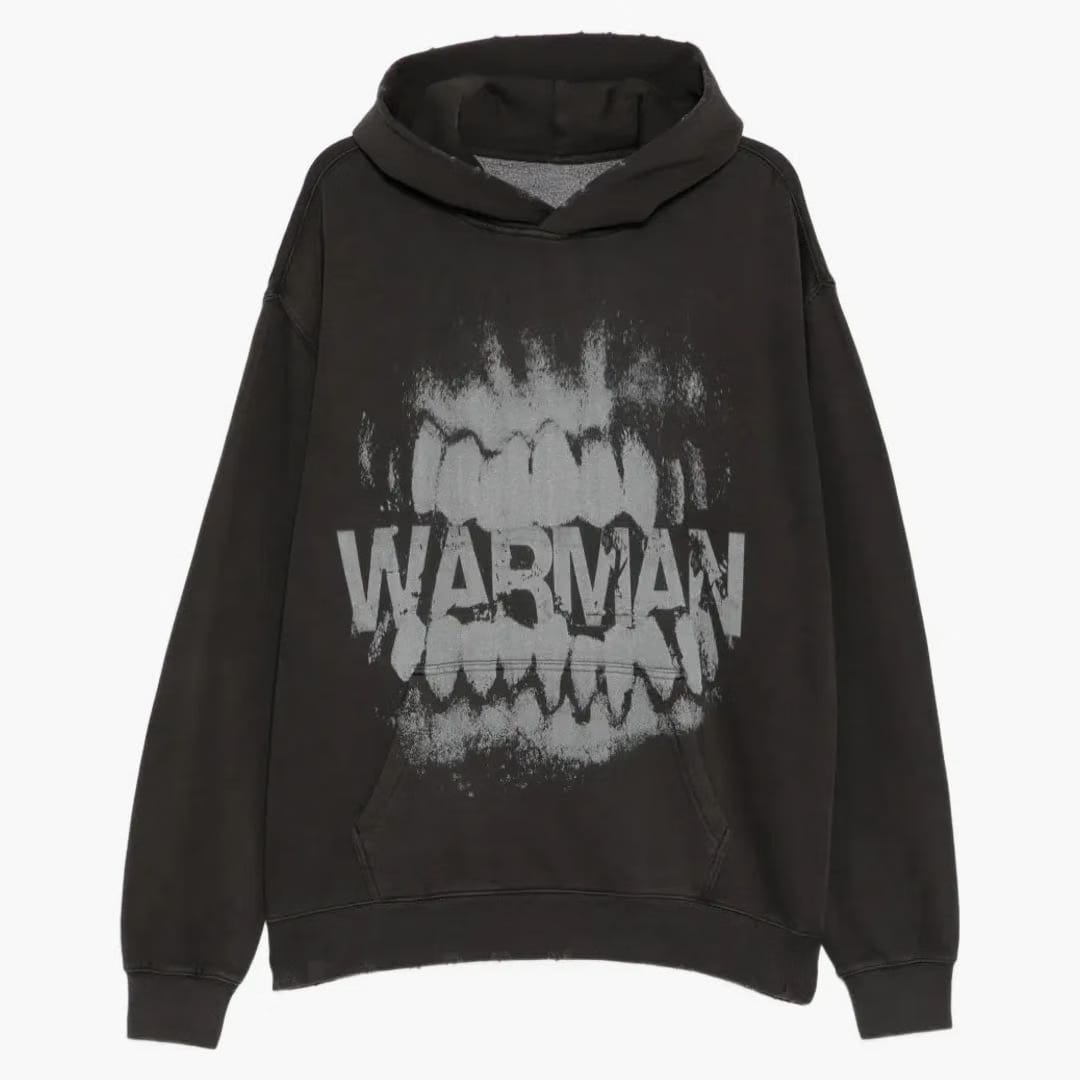 Warman Logo Teeth Graphic Hoodie Black