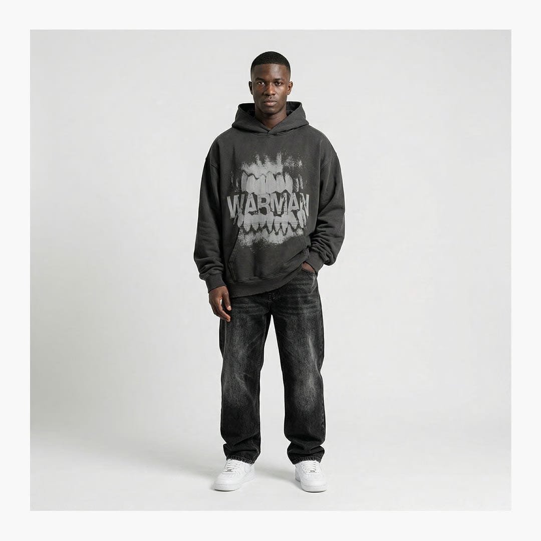 Warman Logo Teeth Graphic Hoodie Black
