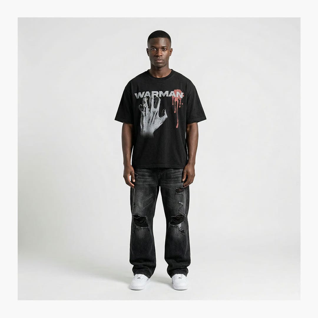 Warman Hand Logo Graphic T-Shirt Black
