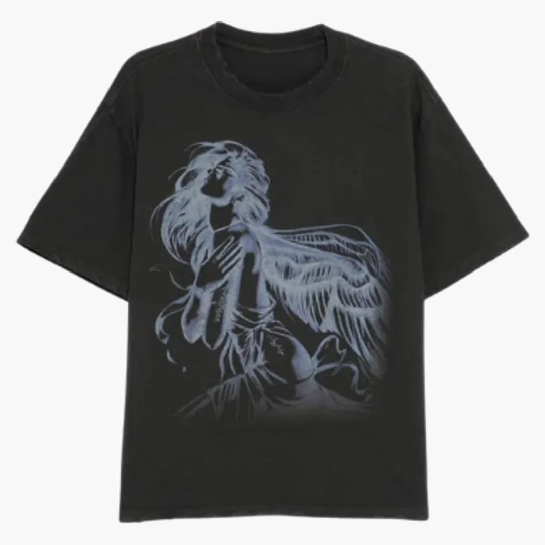 Warman Riding Ghost Girl Graphic T-Shirt Black