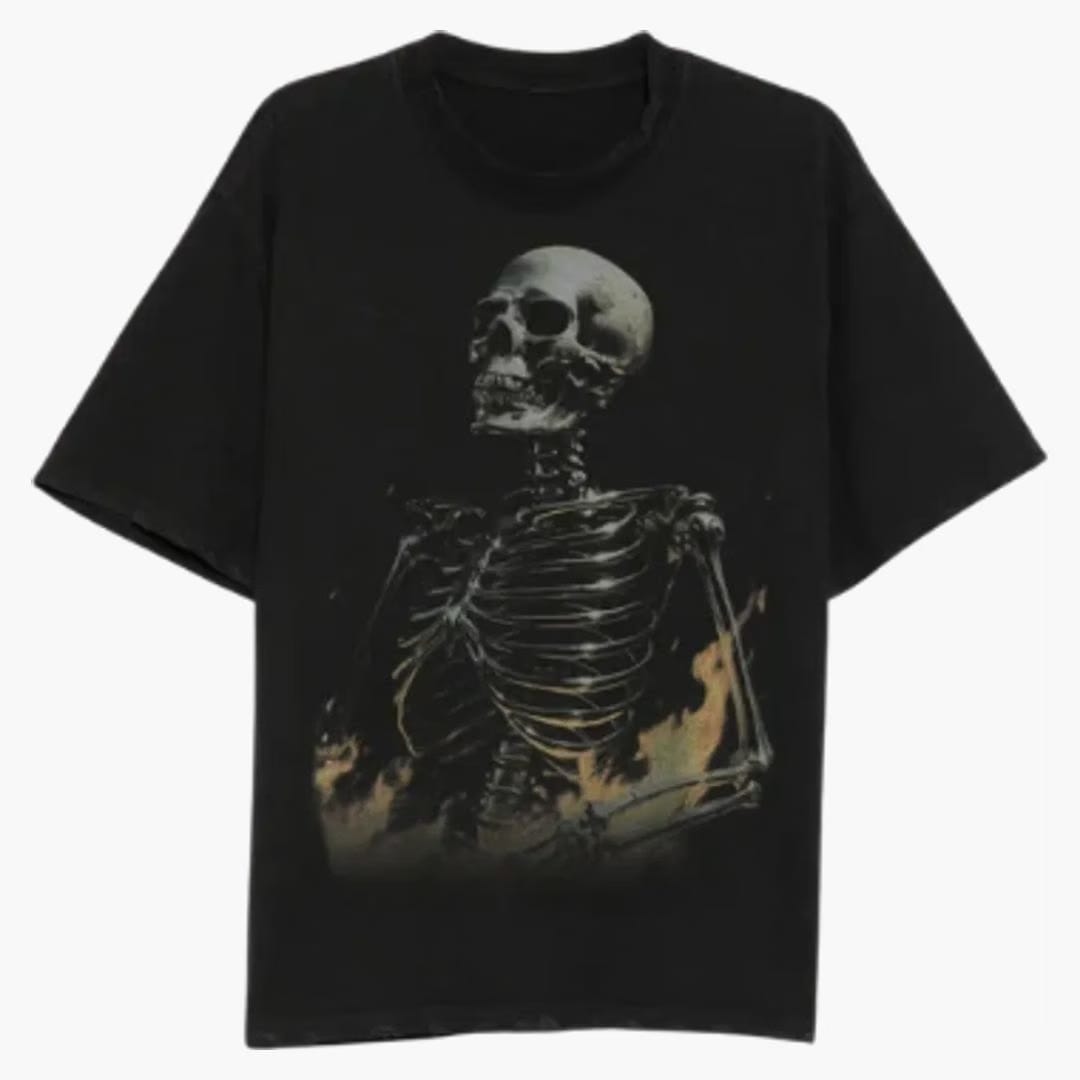 Warman Skeleton on Fire Graphic T-Shirt