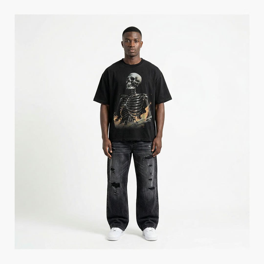 Warman Skeleton on Fire Graphic T-Shirt