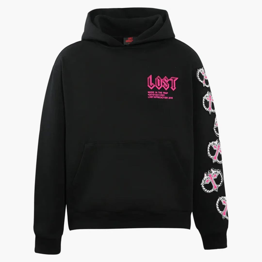 Lost Intricacy Mitt Hoodie Black Pink