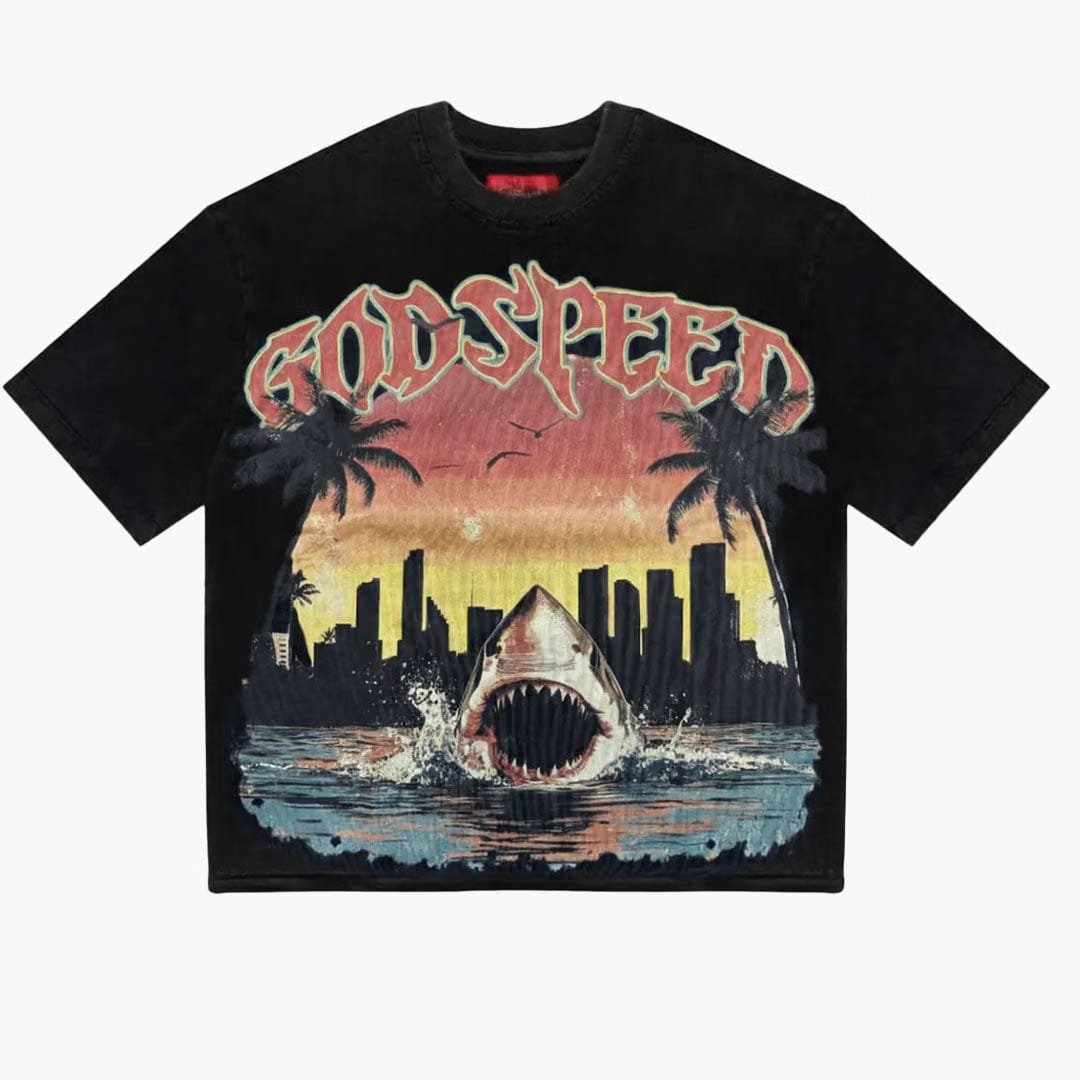 Godspeed Miami Shark T-Shirt Black