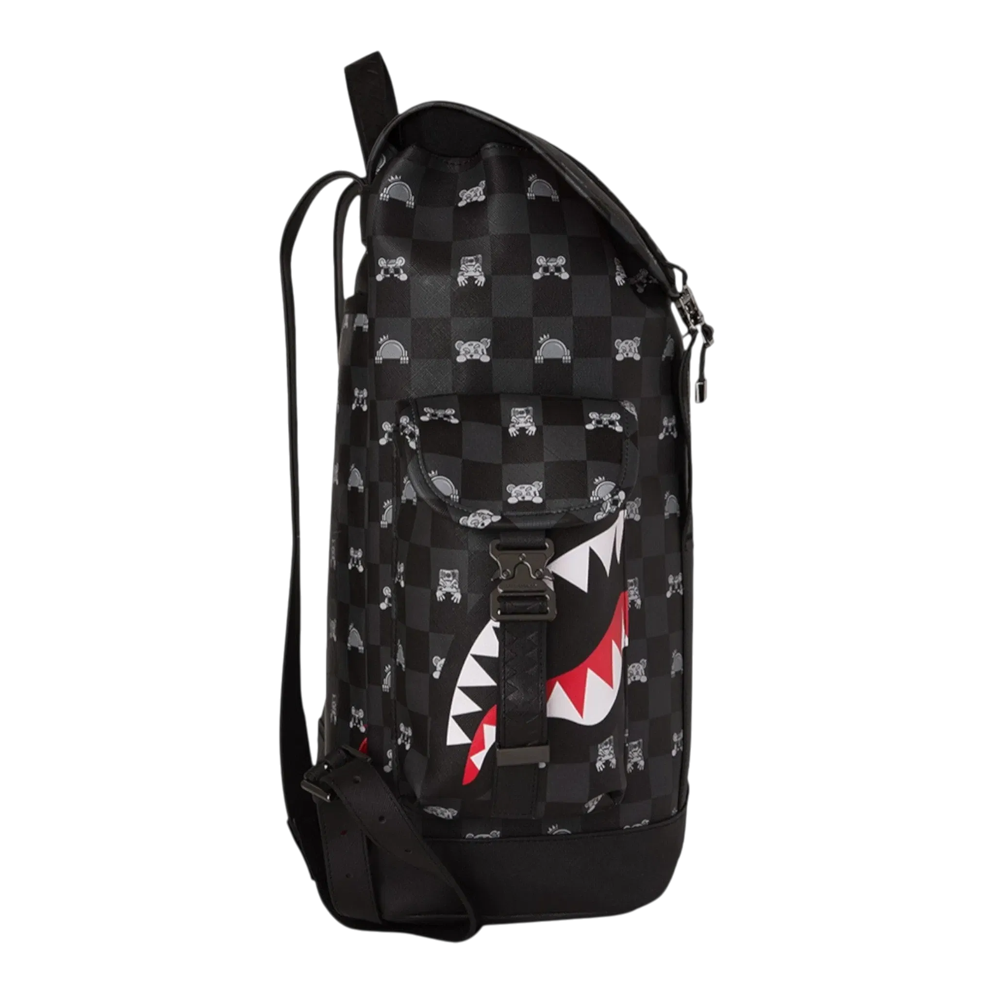 Sprayground Gray Peeking Character Check Monte Carlo Backpack