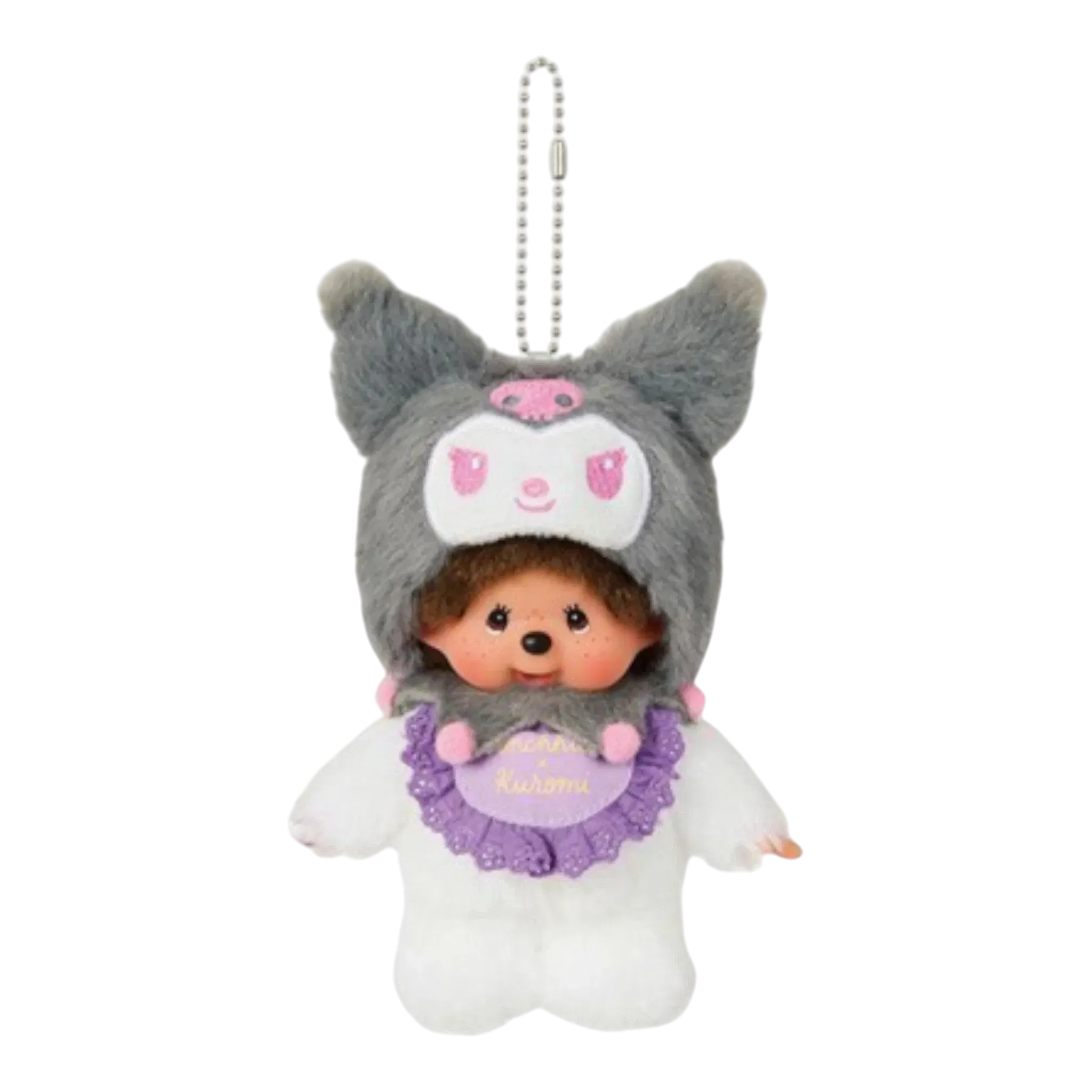 Monchhichi Keychain Kuromi x Monchhichi (Sanrio Collaboration Plush Keychain)