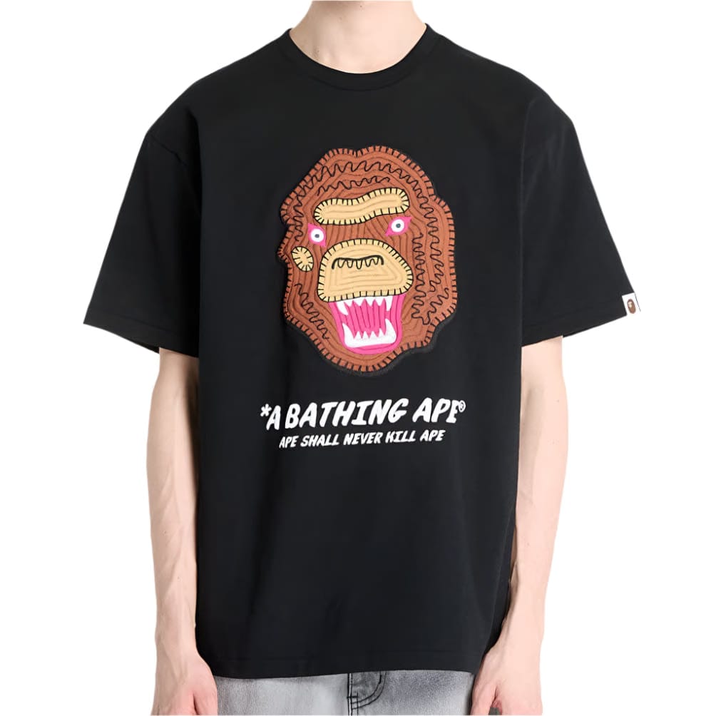 BAPE Embroidery Style Souvenir Logo Tee Black (SS25)