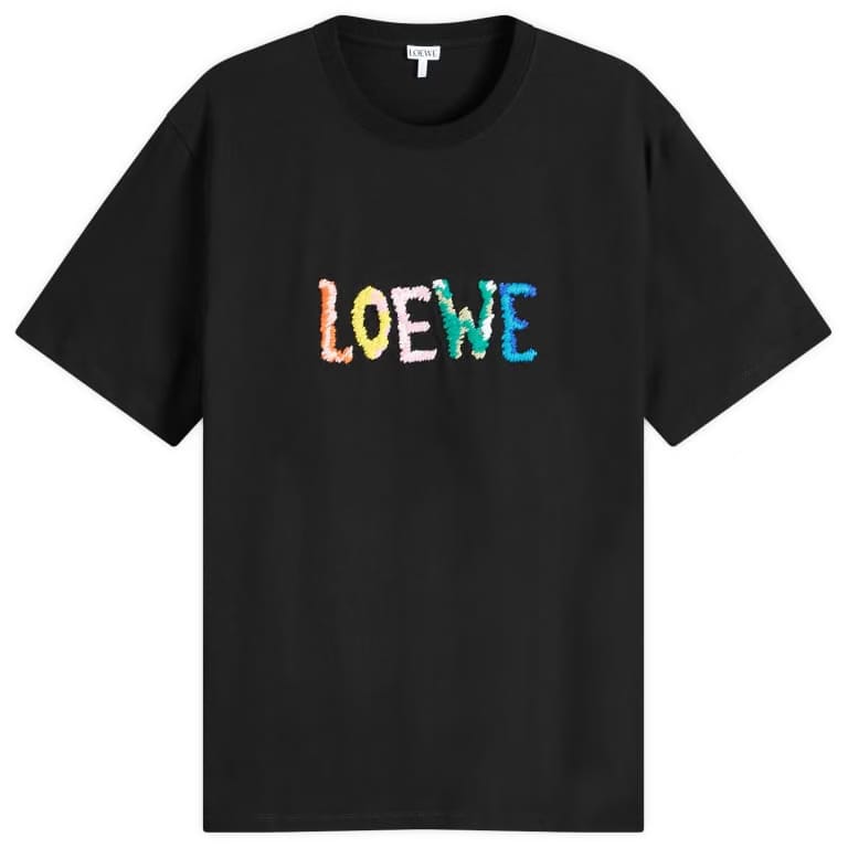 Loewe Logo Cotton Relaxed Fit T-Shirt Black