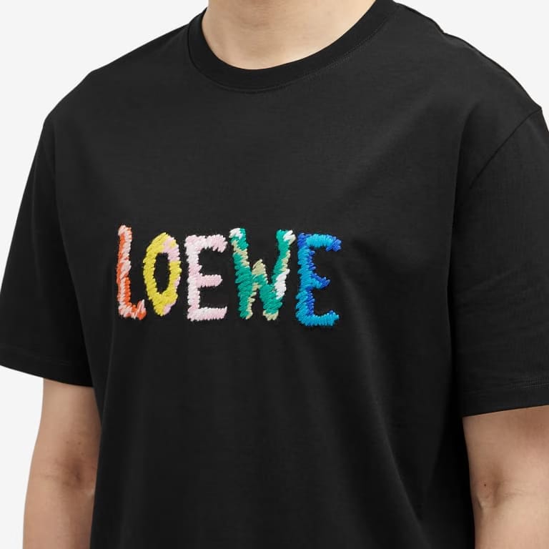 Loewe Logo Cotton Relaxed Fit T-Shirt Black