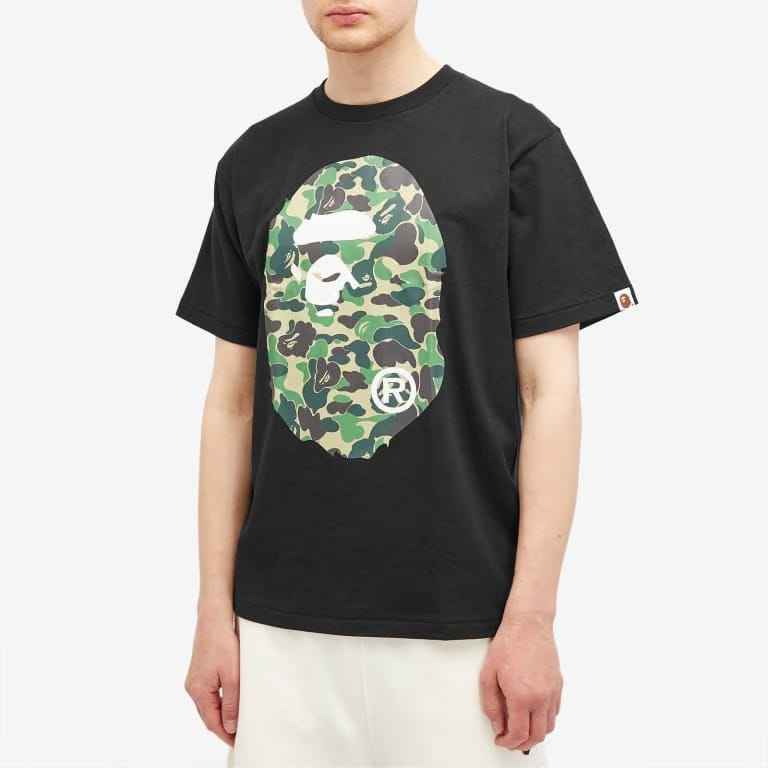 BAPE Camo Big Ape Head Tee ‘Black/Green’