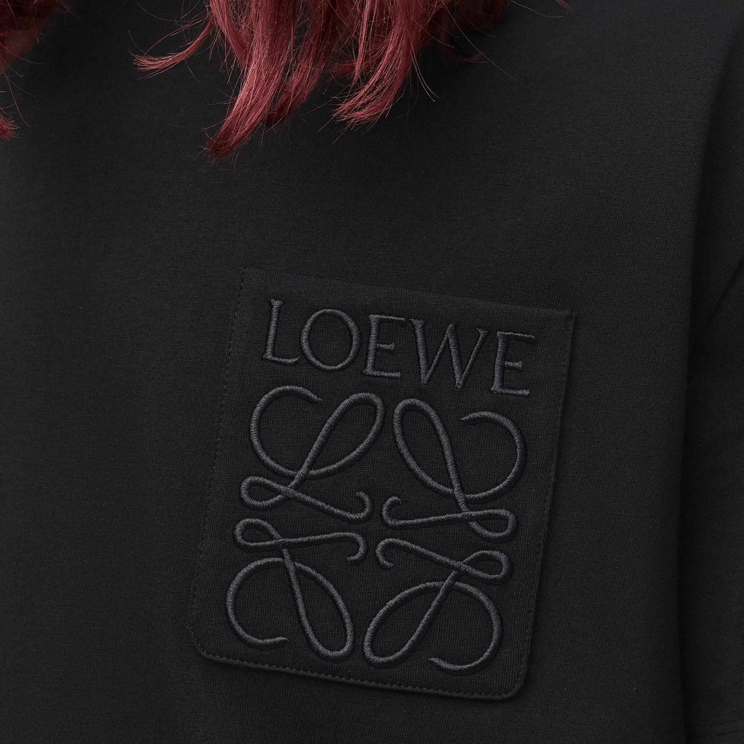 Loewe Anagram Black T-Shirt with Pocket