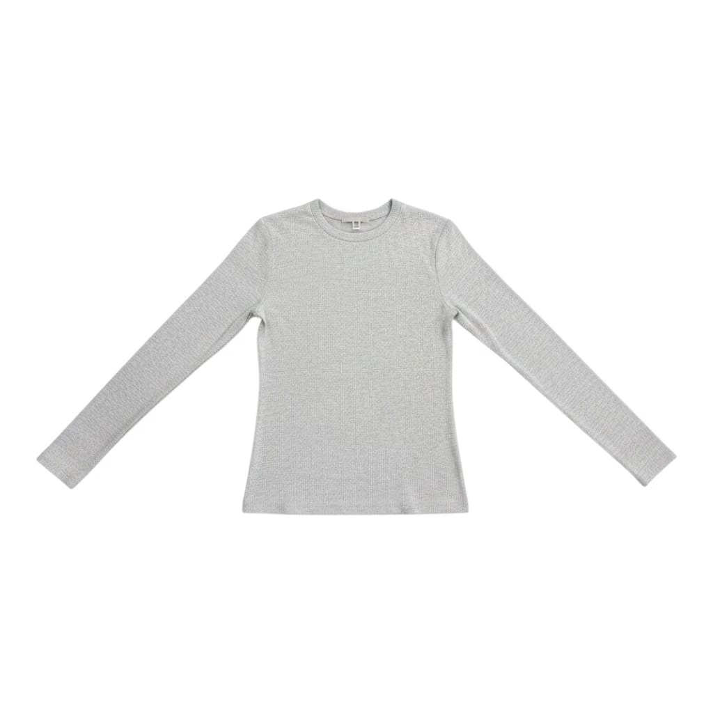 Uniqlo Soft Rib Crew Neck Tee – Long Sleeve Light Gray (Women’s)