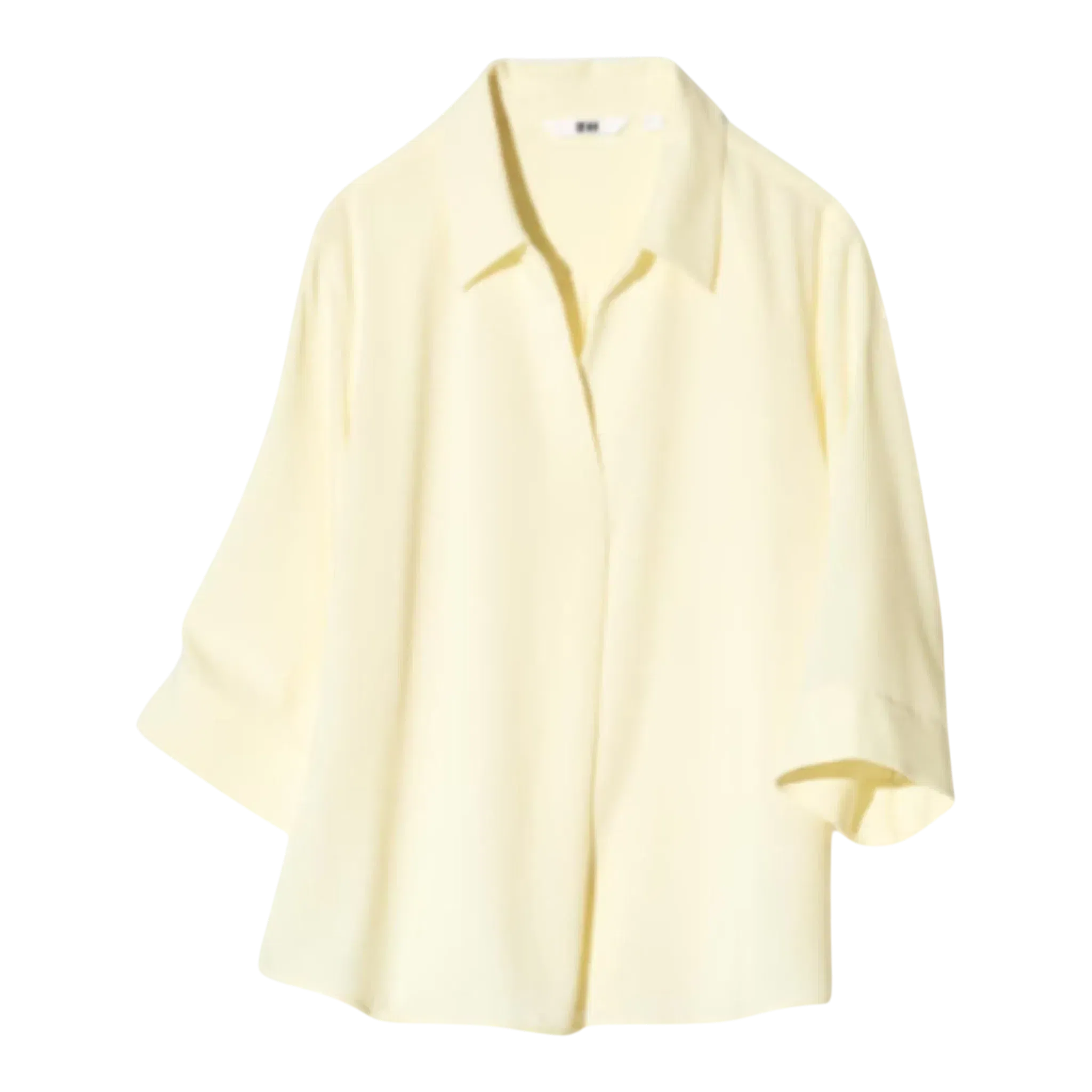 Uniqlo Rayon Skipper Blouse – Yellow (3/4 Sleeves, Women’s)