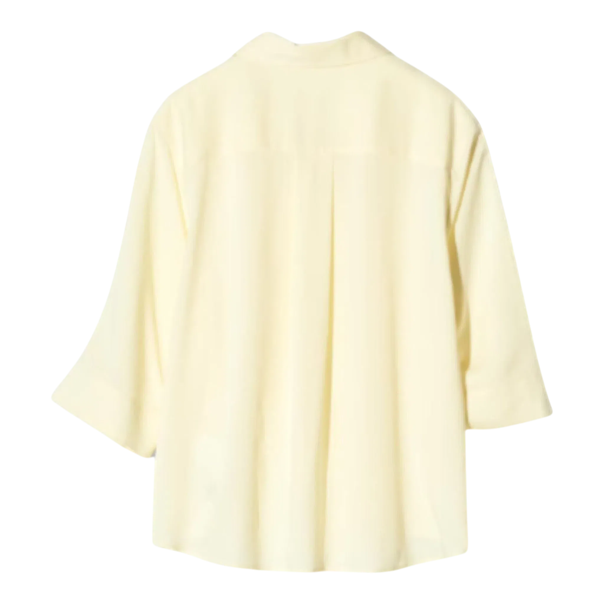 Uniqlo Rayon Skipper Blouse – Yellow (3/4 Sleeves, Women’s)