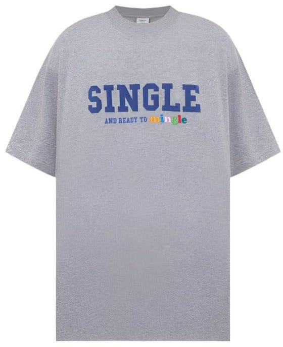 Vetements Single And Ready To Mingle T-Shirt Grey