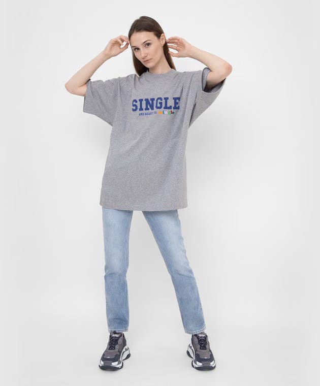 Vetements Single And Ready To Mingle T-Shirt Grey