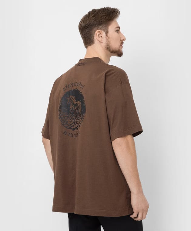 Vetements Double Unicorn T-Shirt Brown