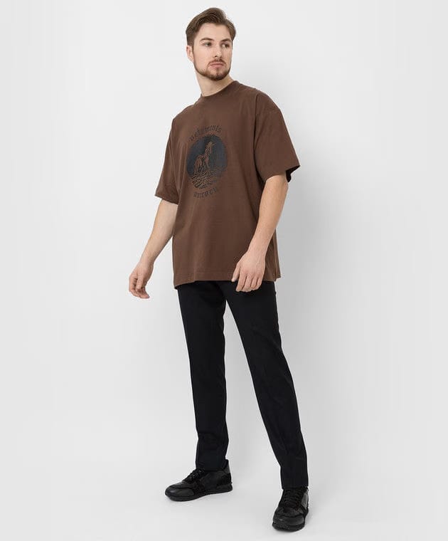 Vetements Double Unicorn T-Shirt Brown