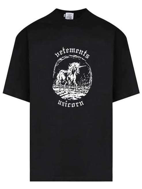 Vetements Double Unicorn T-Shirt Black