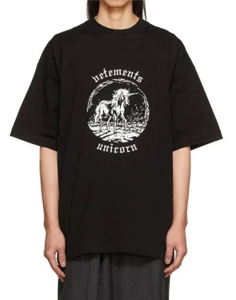 Vetements Double Unicorn T-Shirt Black