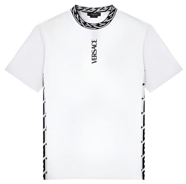 Versace T-Shirt Tessuto Jersey Cotone Con Stampa E Smacchinati