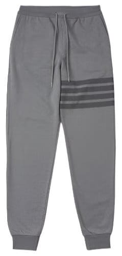 Thom Browne Striped Cotton Track Pants Grey