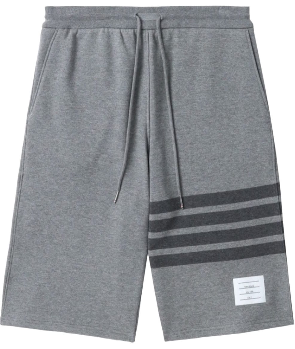 Thom Browne Grey Cotton Loopback Tonal 4-Bar Sweat Shorts