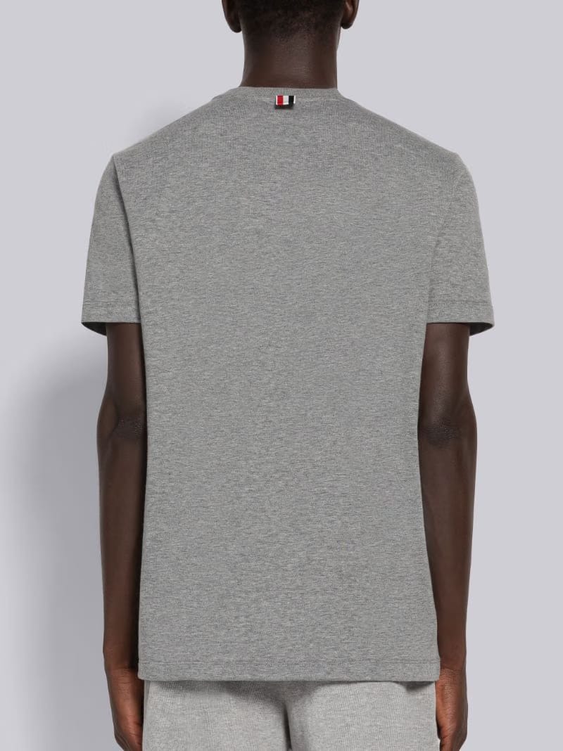 Thom Browne Short Sleeve T-Shirt With Anchor Icon Embroidery